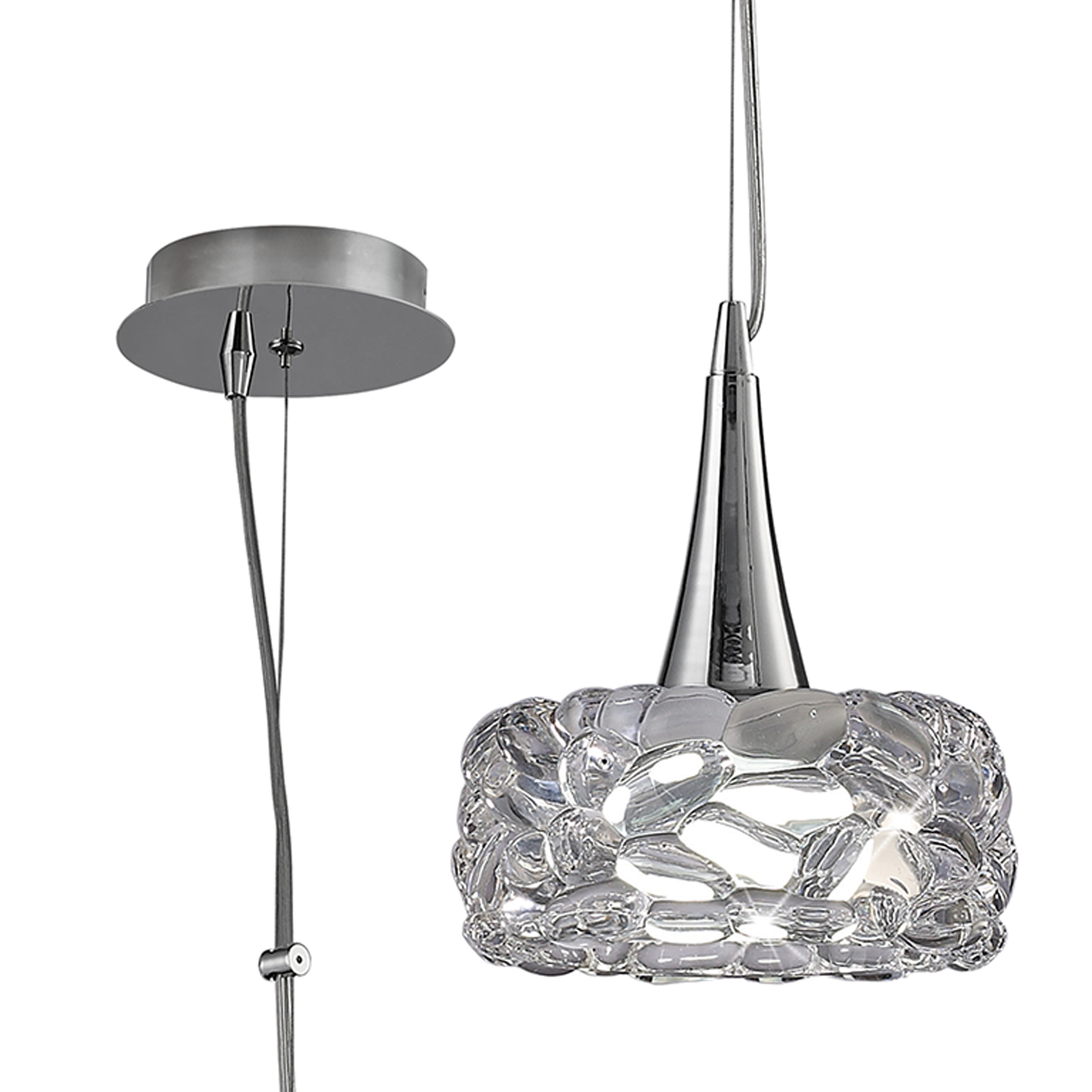 M3933  O2 Glass Pendant 1 Light